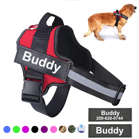 Arnés personalizado para perros, antitirones, reflectante, transpirable, ajustable, chaleco para mascotas, para perros pequeños y grandes.